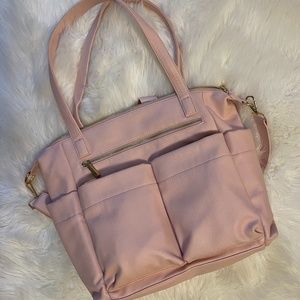 Pink Leather Diaper Bag